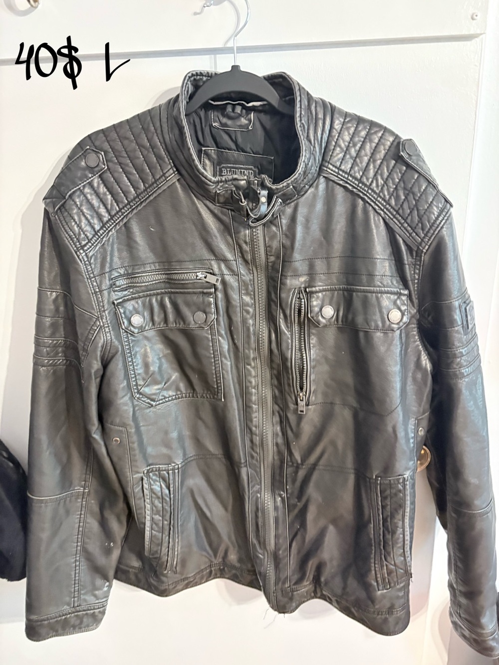 Men's Black Leather Biker Jacket